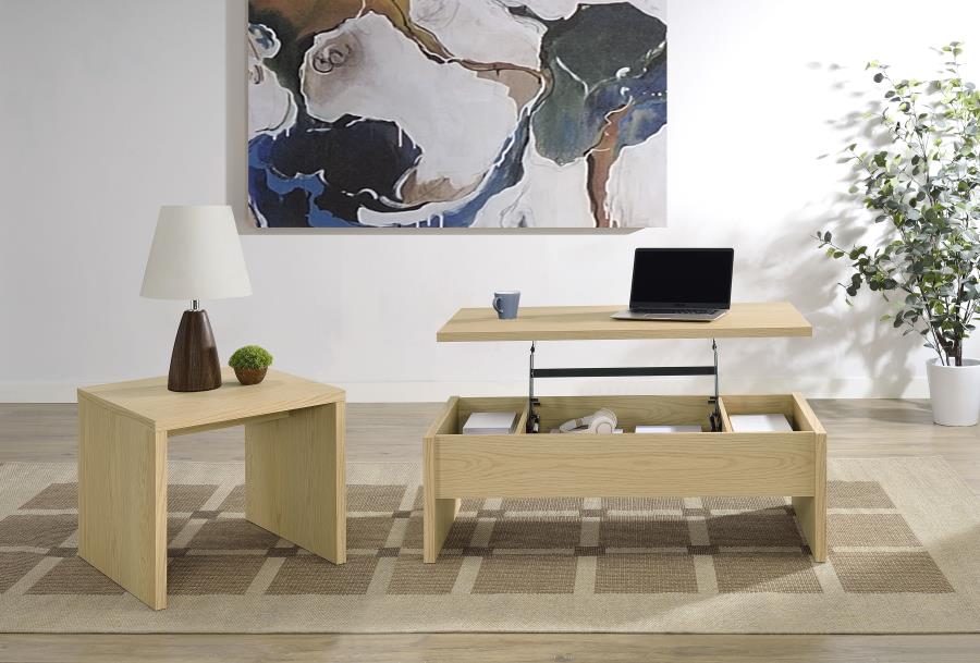 Canoga - Engineered Wood Accent Side End Table - Light Oak - Image 9