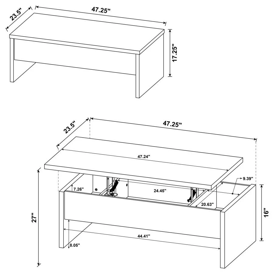 Canoga - Engineered Wood Lift Top Cocktail Coffee Table - Mango - Image 11