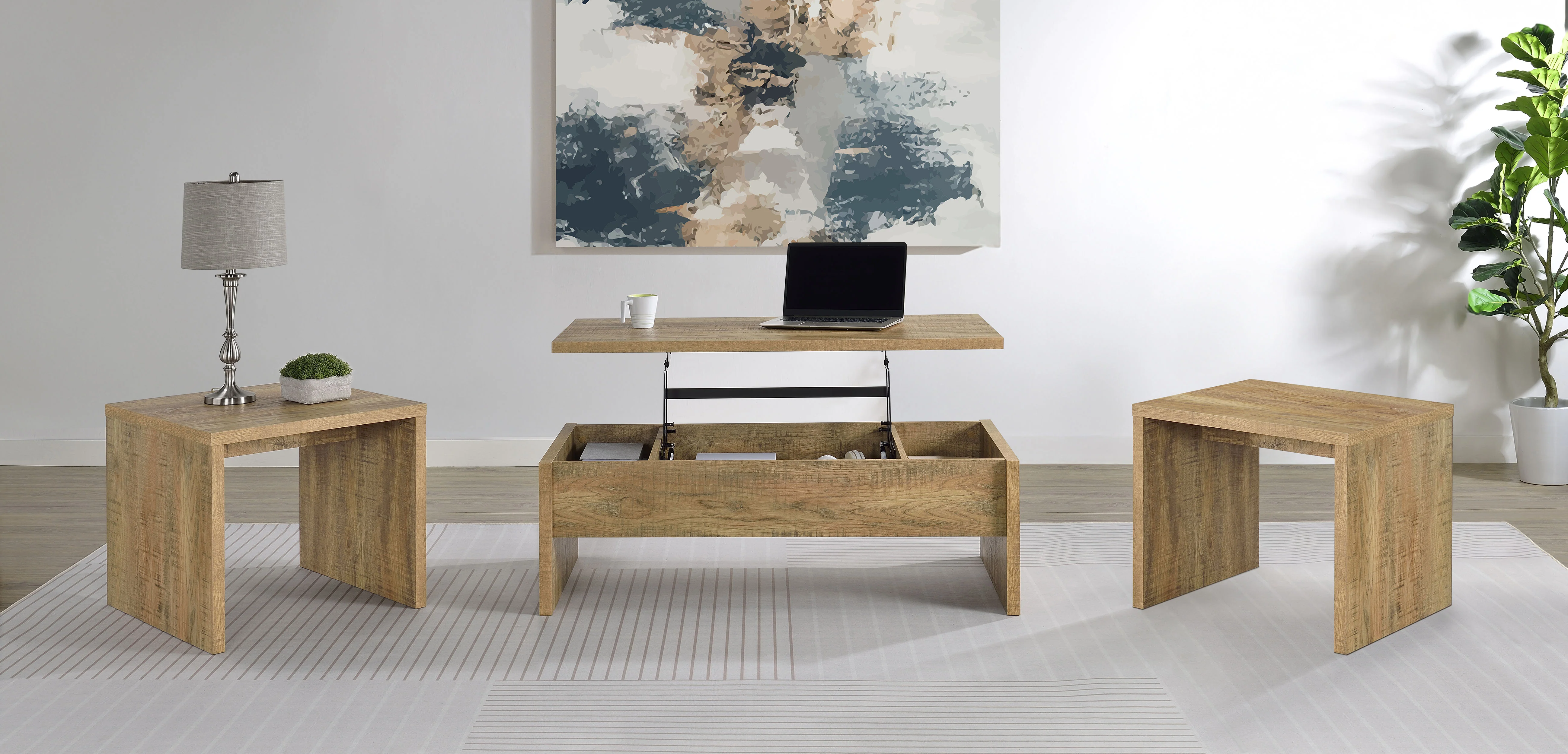 Canoga - Lift Top Cocktail Coffee Table Set - Mango - Image 35