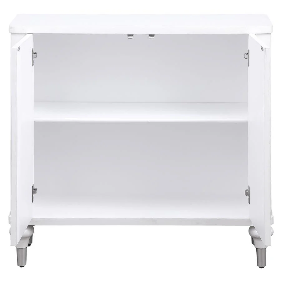Cardella - 2 Door Mandala Accent Cabinet - Distressed White - Image 4