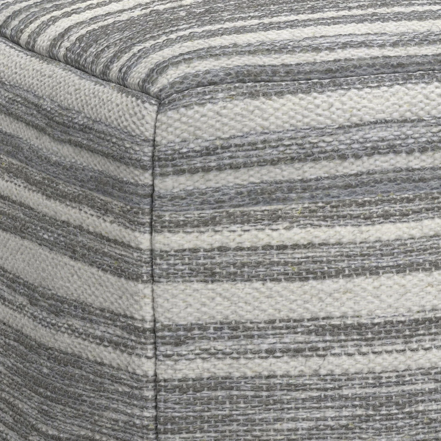 Carina - Square Woven Pouf - Black White - Image 6