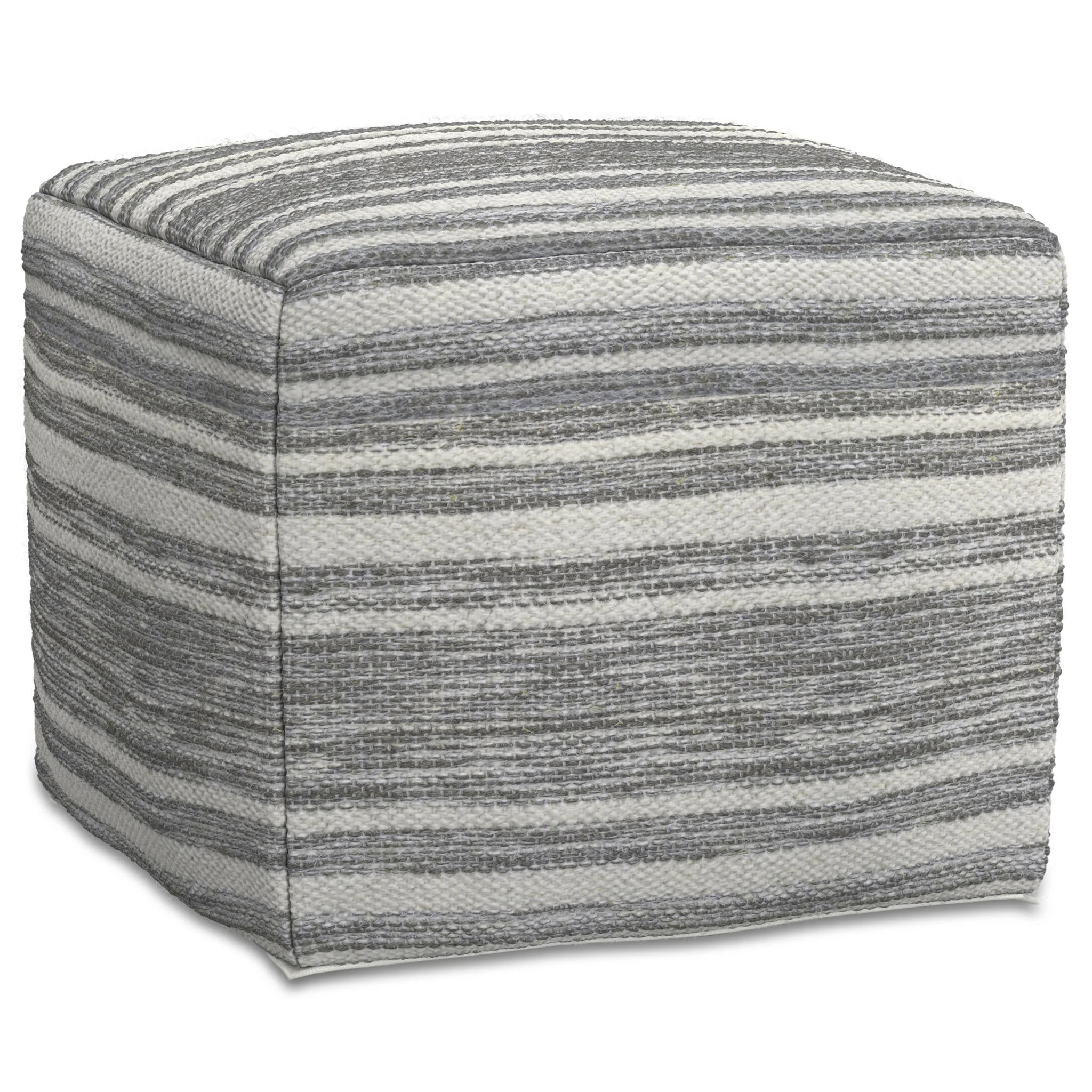 Carina - Square Woven Pouf - Black White - Image 7