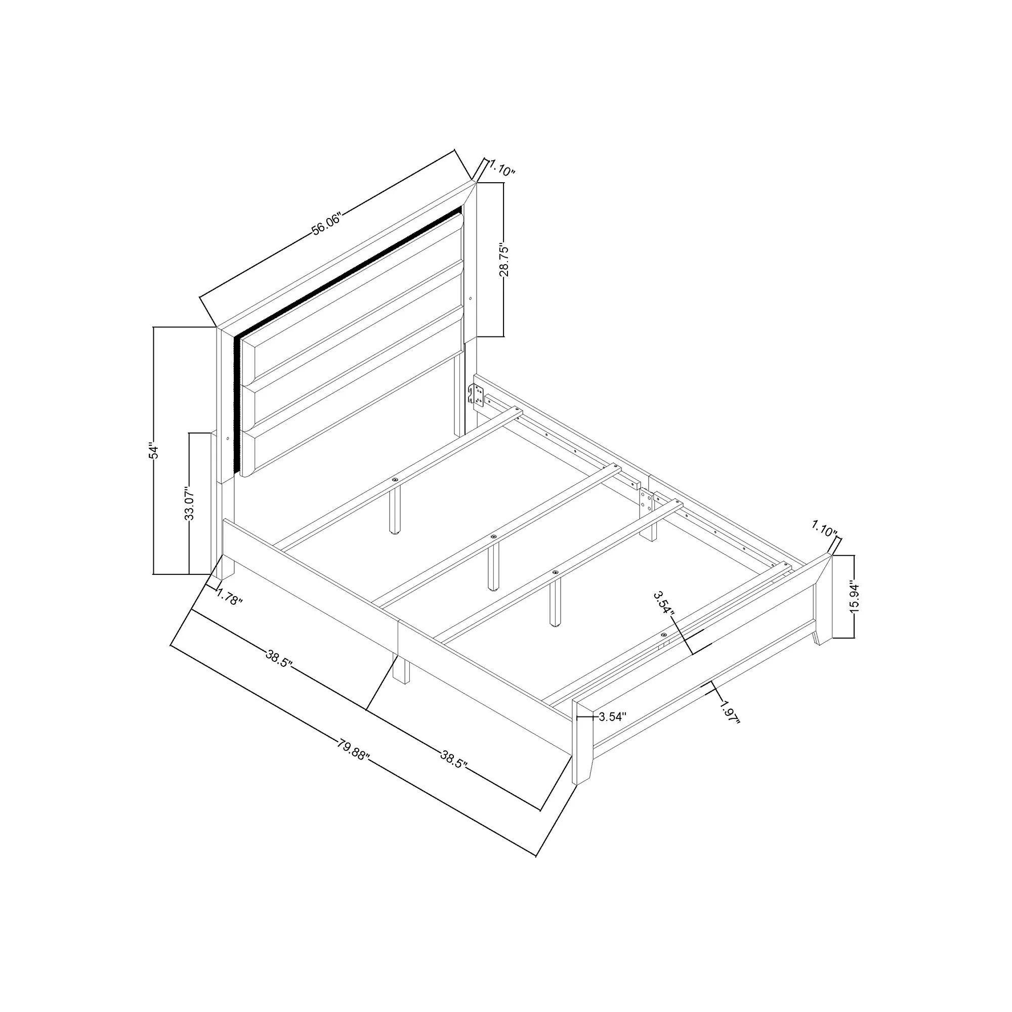 Carlos - Modern Design Bed With LED - Image 3