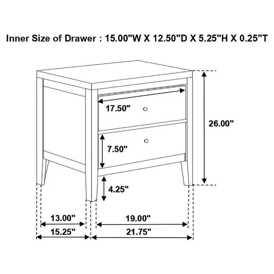 Carlton - 2-Drawer Nightstand - Cappuccino - Image 12