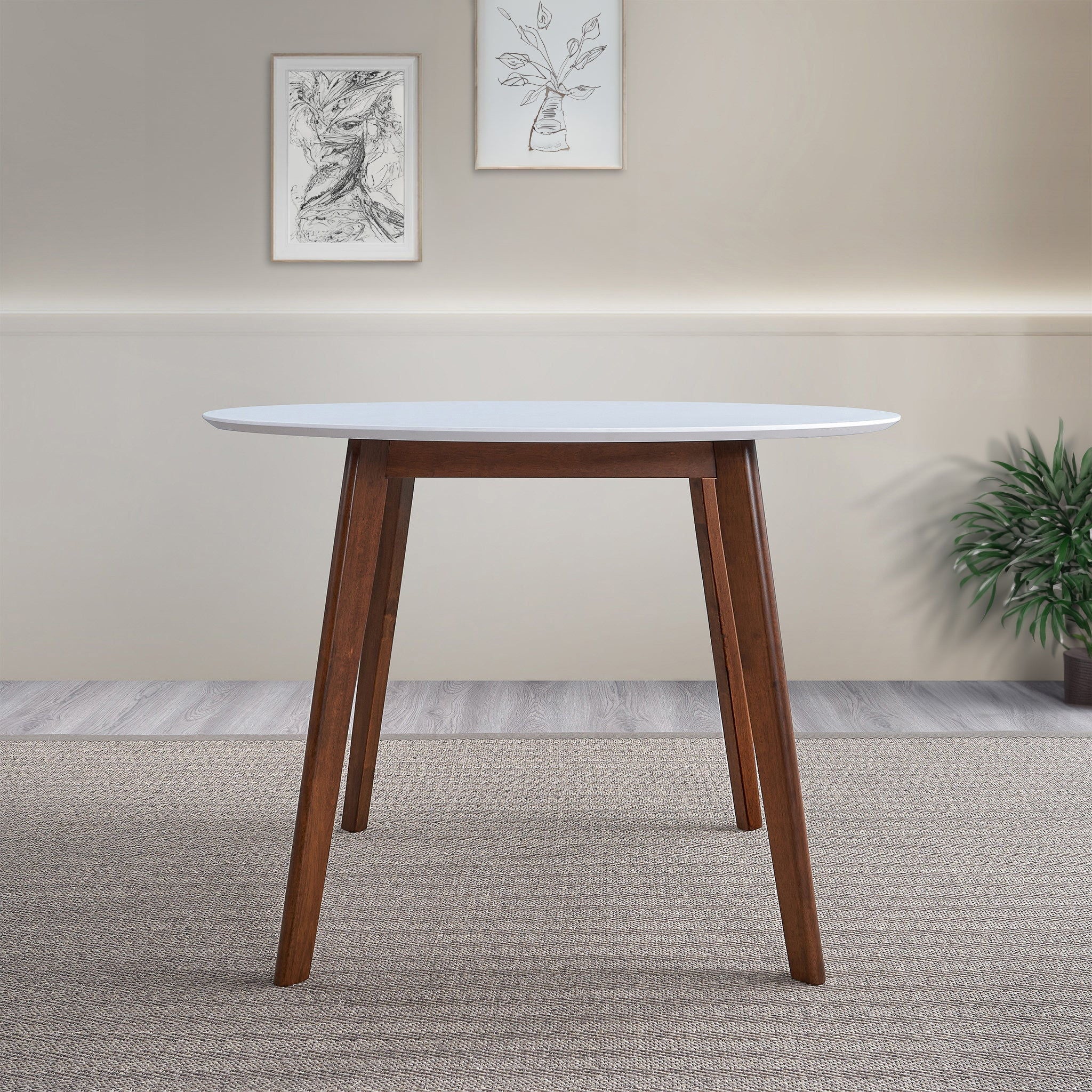 Dining Table - Brown / White - Image 5
