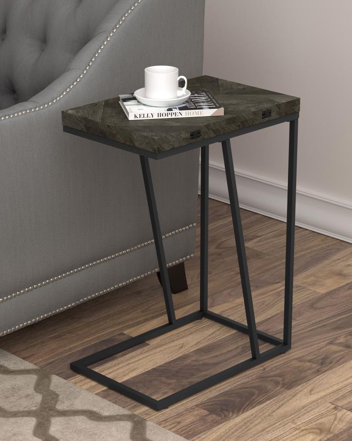 Carly - Expandable Engineered Wood C-Shaped Side Table - Image 2