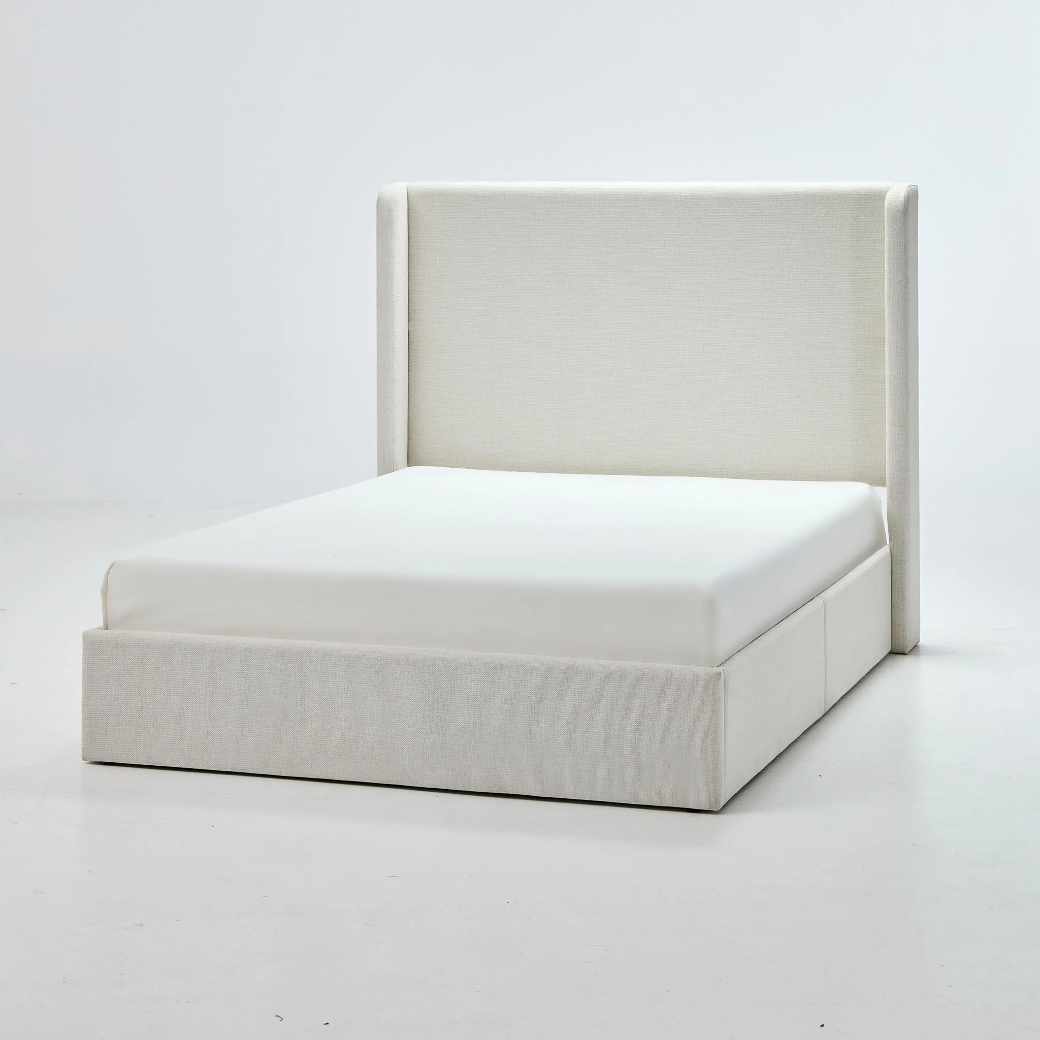 Carmen - Full Size Upholstered Wingback Bed - Ivory - Image 5