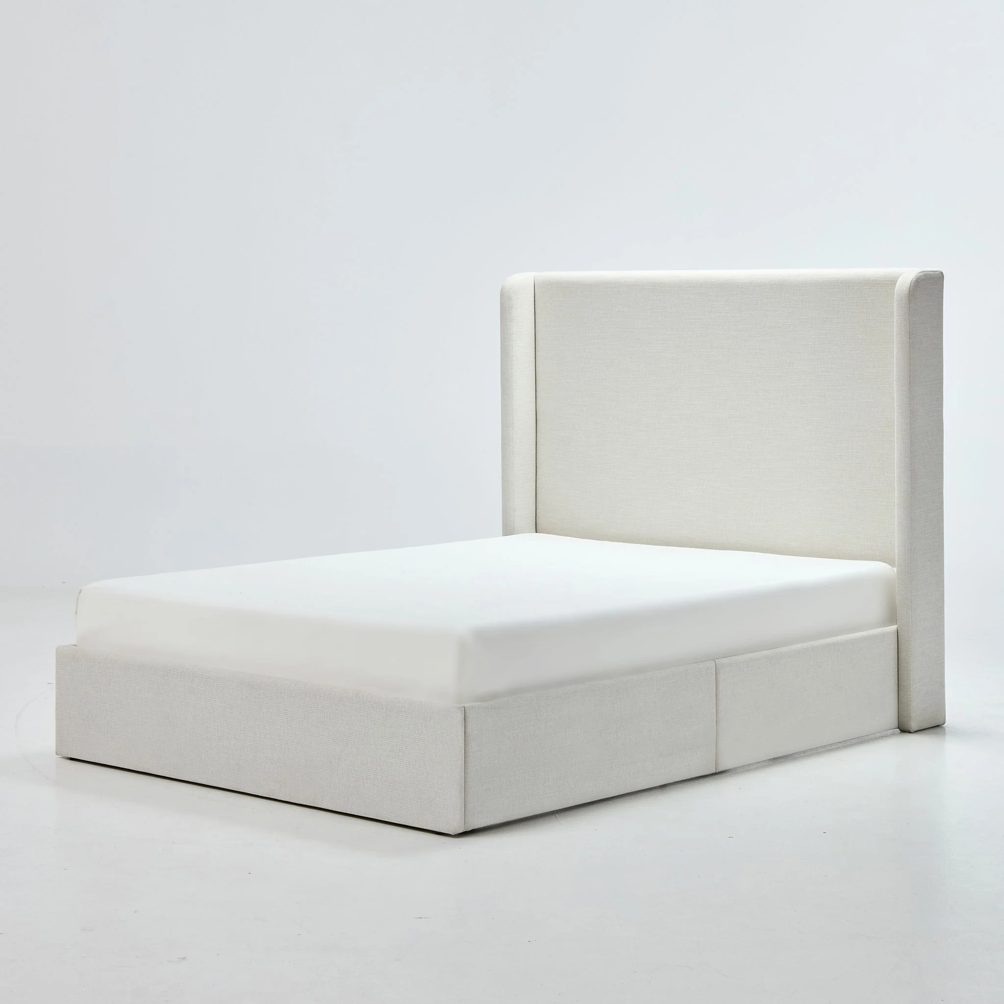 Carmen - Full Size Upholstered Wingback Bed - Ivory - Image 7