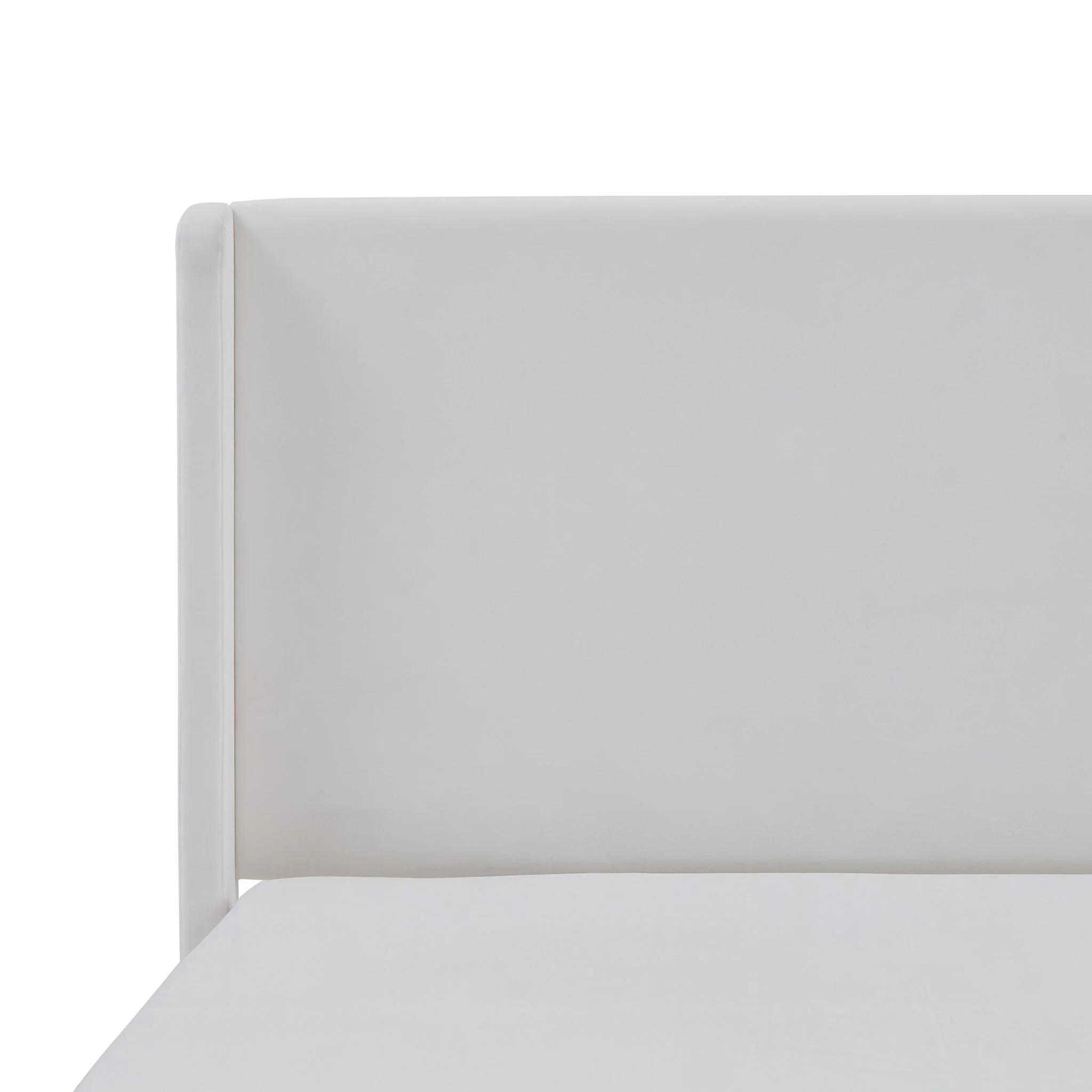 Carmen - King Size Upholstered Wingback Bed - White - Image 8