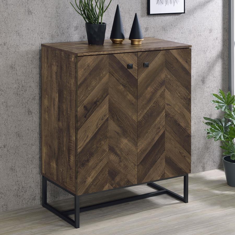 Carolyn - 2 Door Engineered Accent Wood Cabinet - Rustic Oak - Image 2