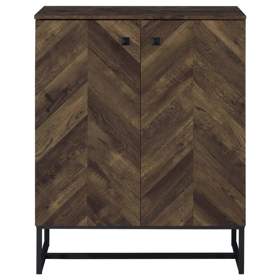 Carolyn - 2 Door Engineered Accent Wood Cabinet - Rustic Oak - Image 4