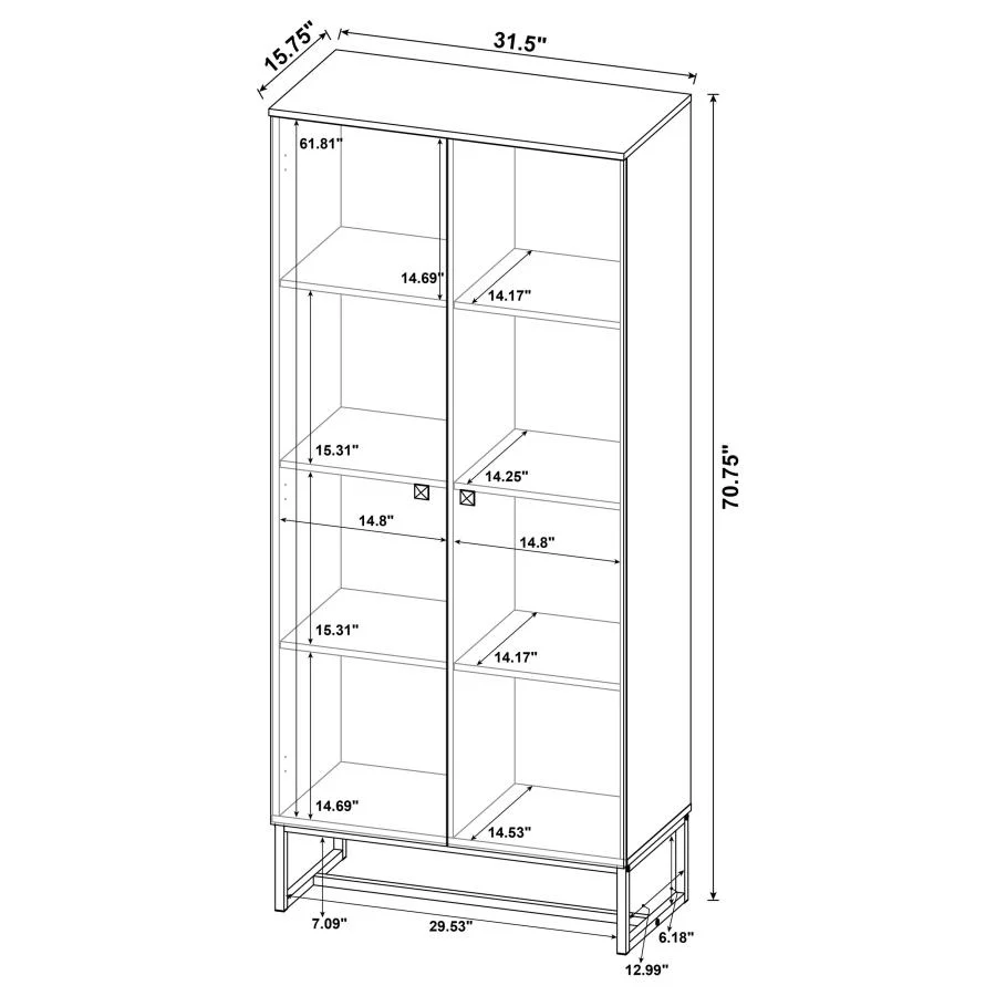 Carolyn - 2 Door Engineered Wood Accent Cabinet - Rustic Oak - Image 13