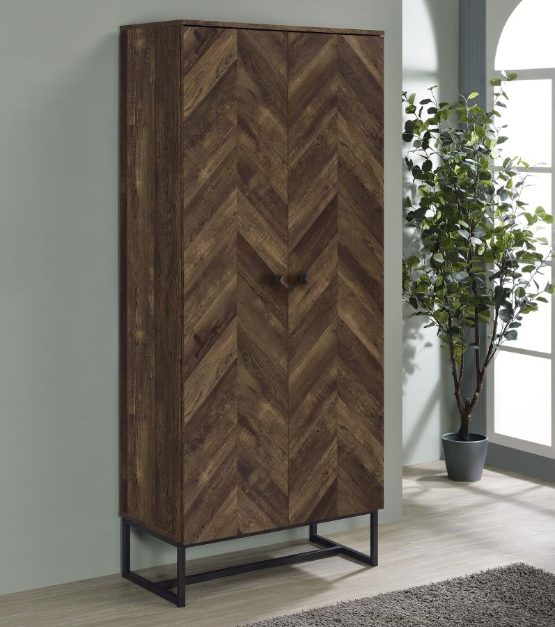 Carolyn - 2 Door Engineered Wood Accent Cabinet - Rustic Oak - Image 2