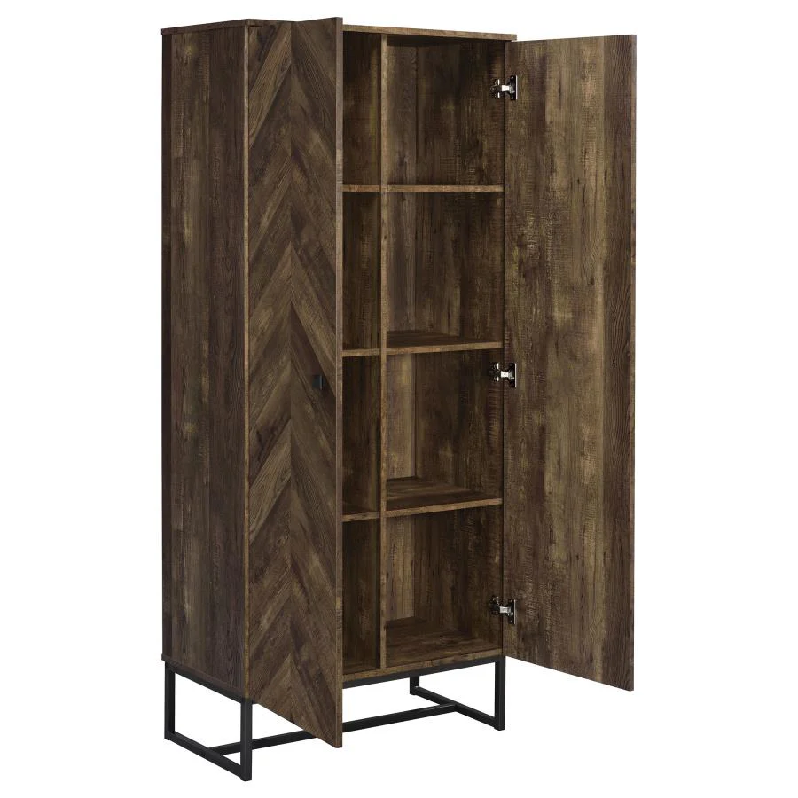 Carolyn - 2 Door Engineered Wood Accent Cabinet - Rustic Oak - Image 3