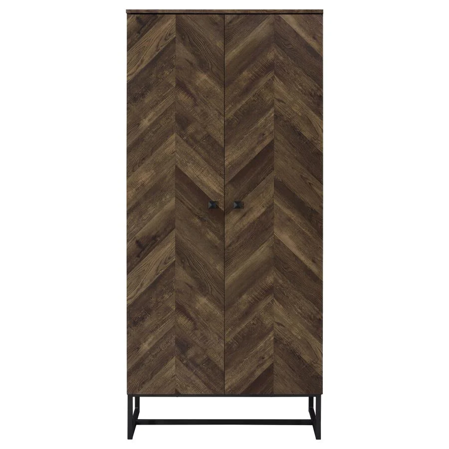 Carolyn - 2 Door Engineered Wood Accent Cabinet - Rustic Oak - Image 4
