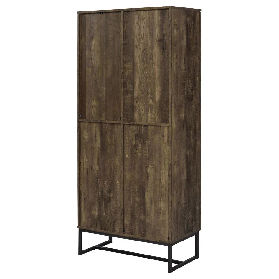 Carolyn - 2 Door Engineered Wood Accent Cabinet - Rustic Oak - Image 9