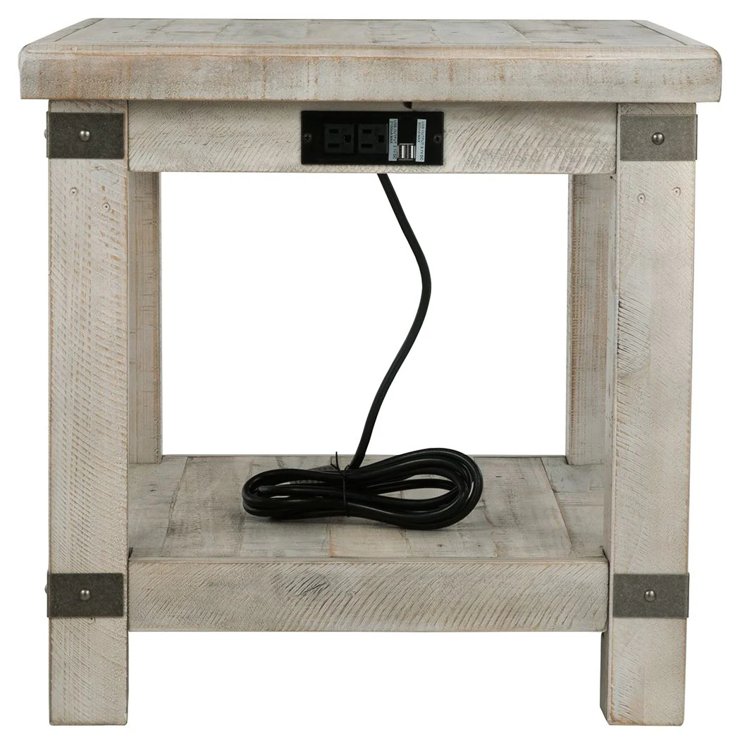 Carynhurst - Rectangular End Table - White Wash Gray - Image 3