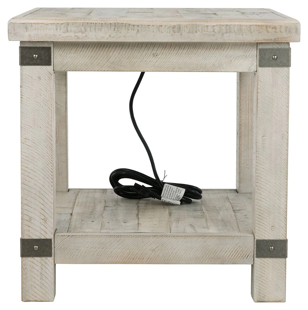 Carynhurst - Rectangular End Table - White Wash Gray - Image 4
