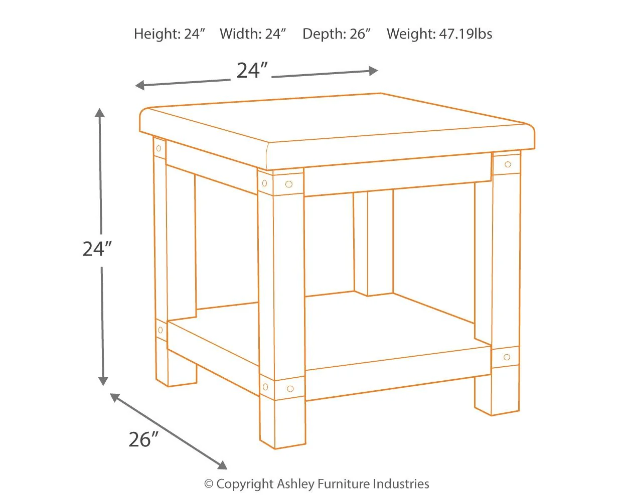 Carynhurst - Rectangular End Table - White Wash Gray - Image 6