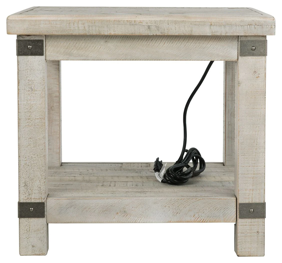 Carynhurst - Rectangular End Table - White Wash Gray - Image 8