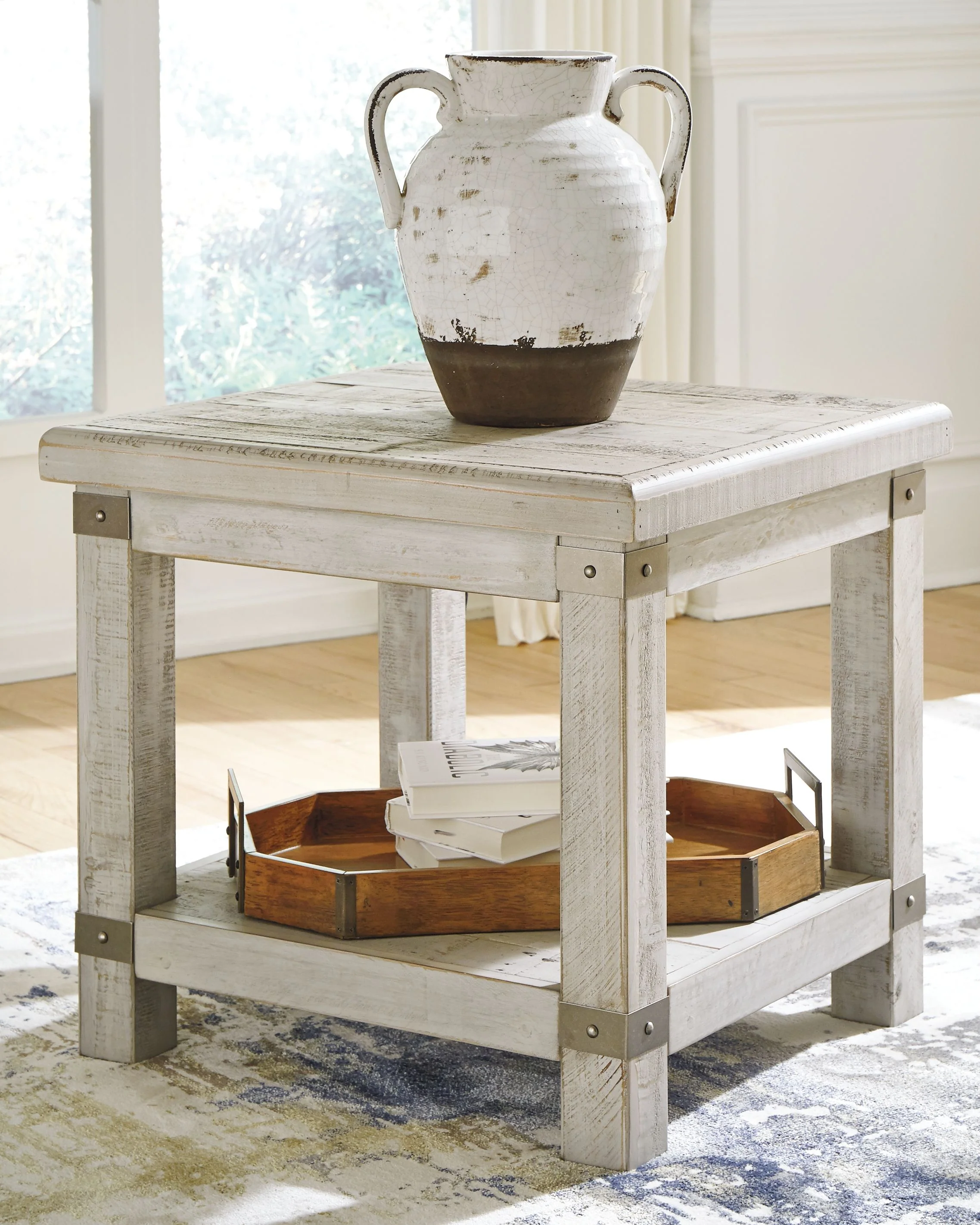 Carynhurst - Rectangular End Table - White Wash Gray - Image 9