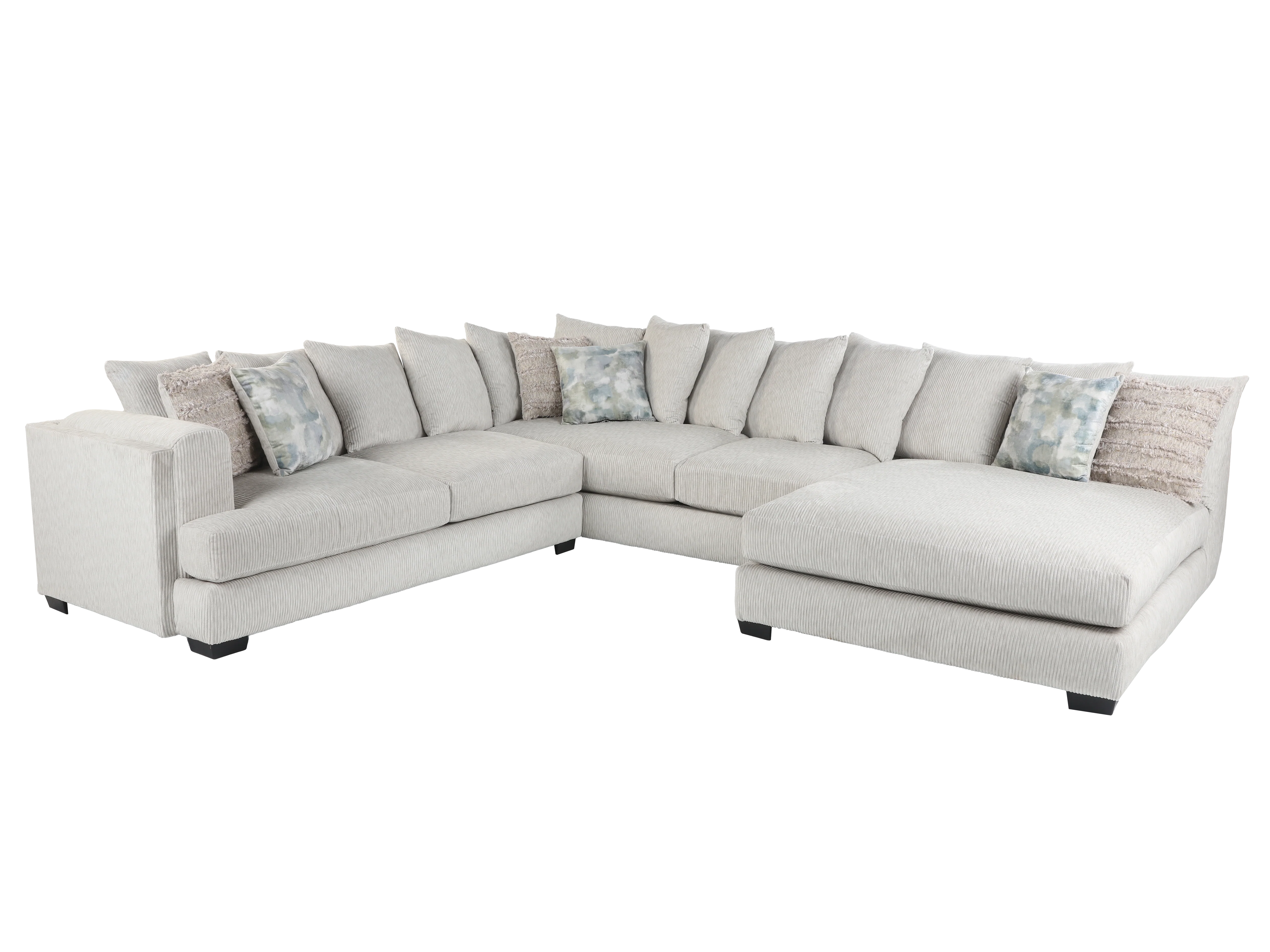Cashmere Beige 3-Piece Modern U-Shaped Sectional Sofa - Image 3