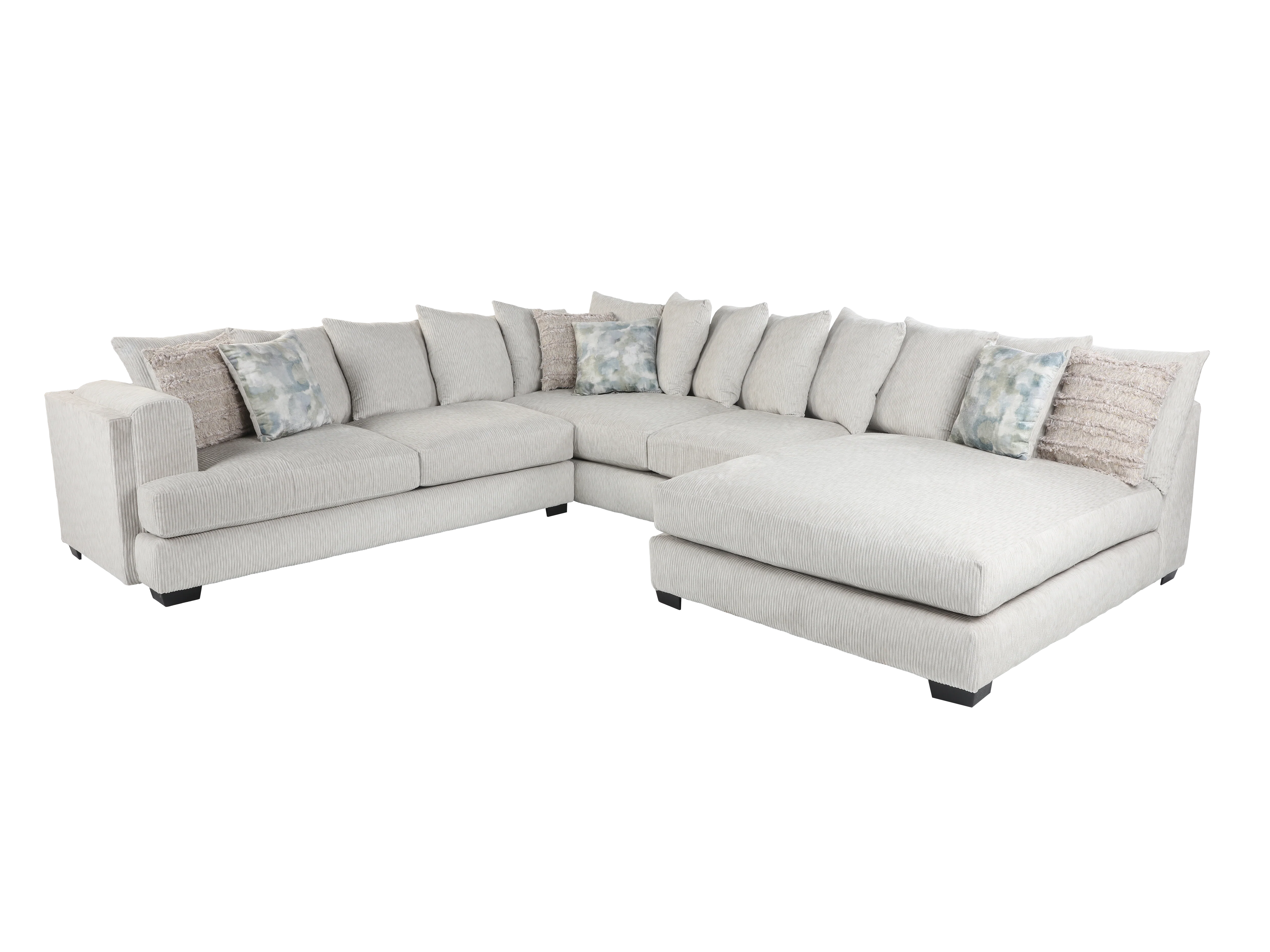 Cashmere Beige 3-Piece Modern U-Shaped Sectional Sofa - Image 4