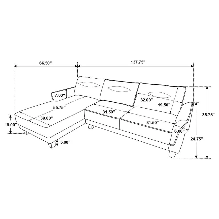 Caspian - Upholstered Curved Arm Chaise Sectional Sofa - Image 32