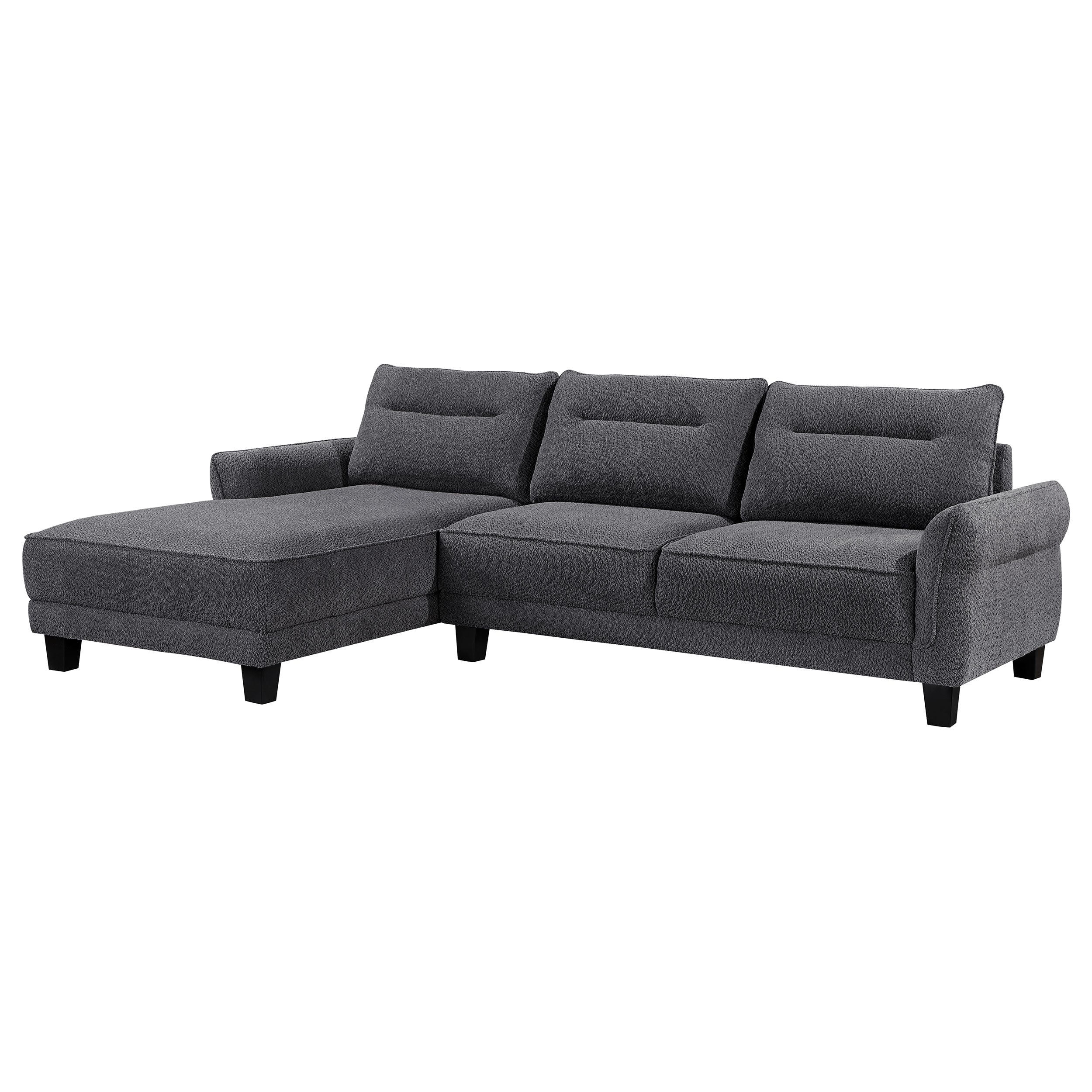 Caspian - Upholstered Curved Arm Chaise Sectional Sofa - Image 38