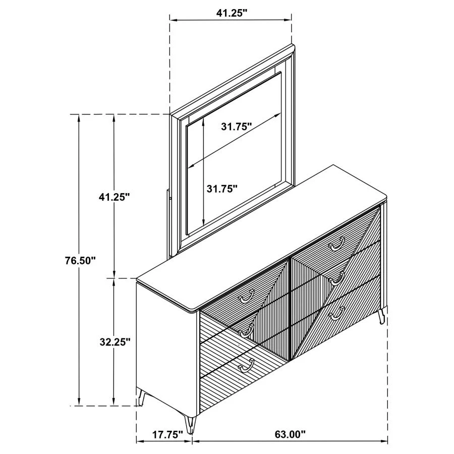 Cassia - 6-Drawer Bedroom Dresser Cabinet - Image 24