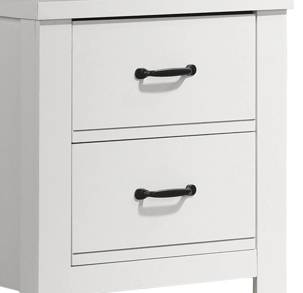 Cassini - 2 Drawer Nightstand Bedside Table - White - Image 4