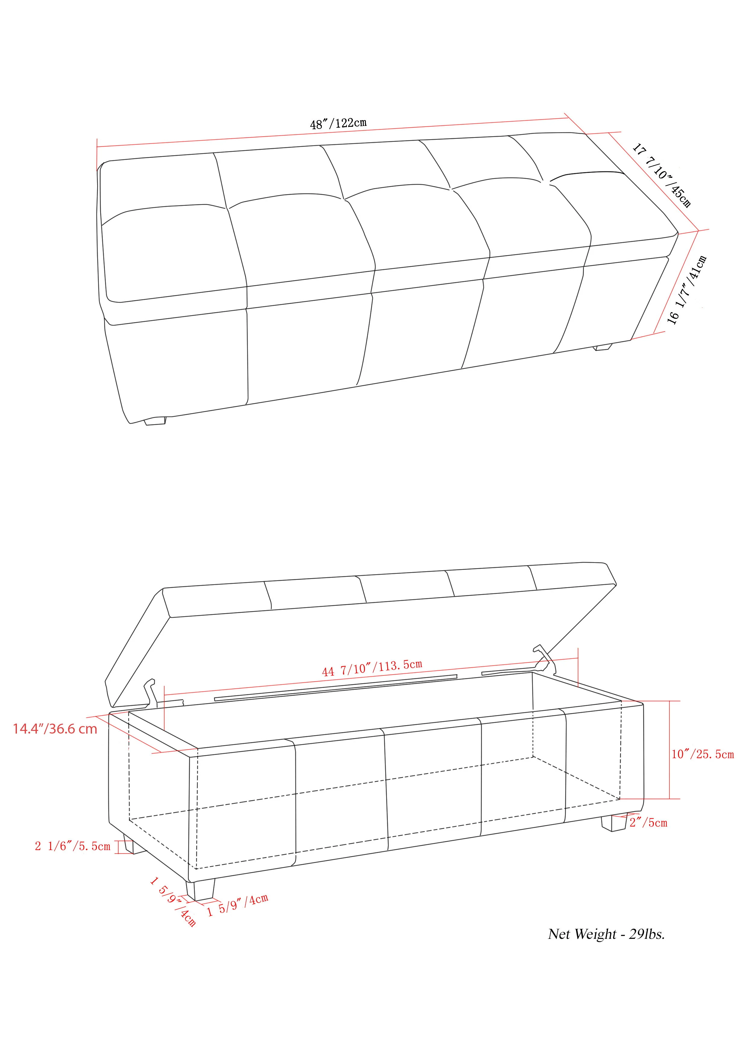 Castleford - Contemporary Storage Ottoman - Image 8