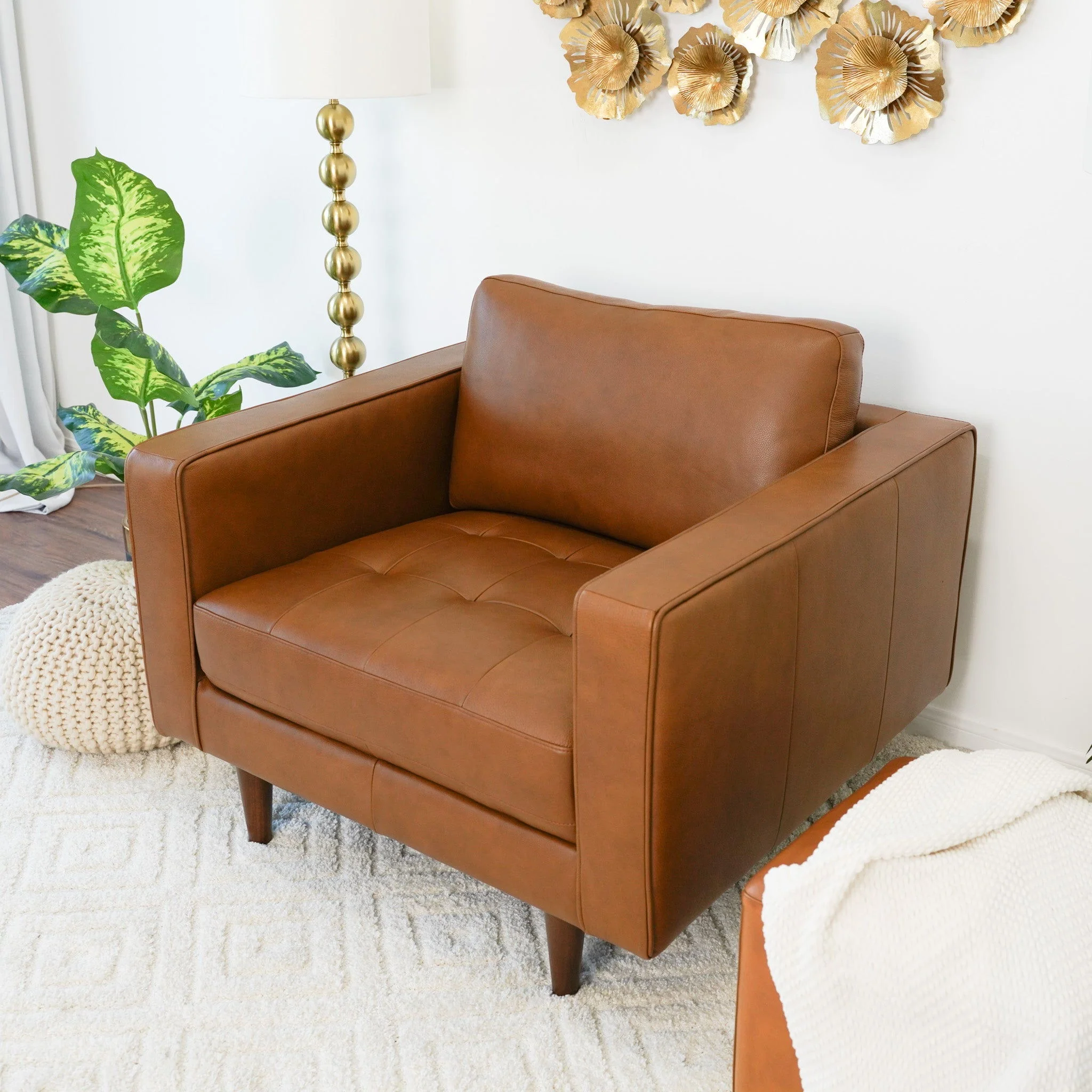 Catherine - Lounge Chair - Brown / Tan - Image 6