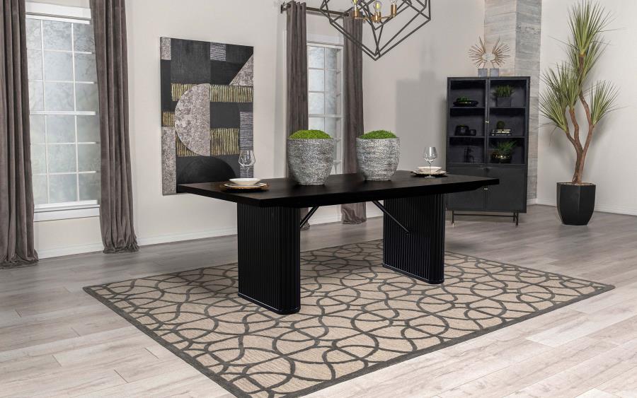 Catherine - Rectangular Wood Dining Table - Black - Image 2