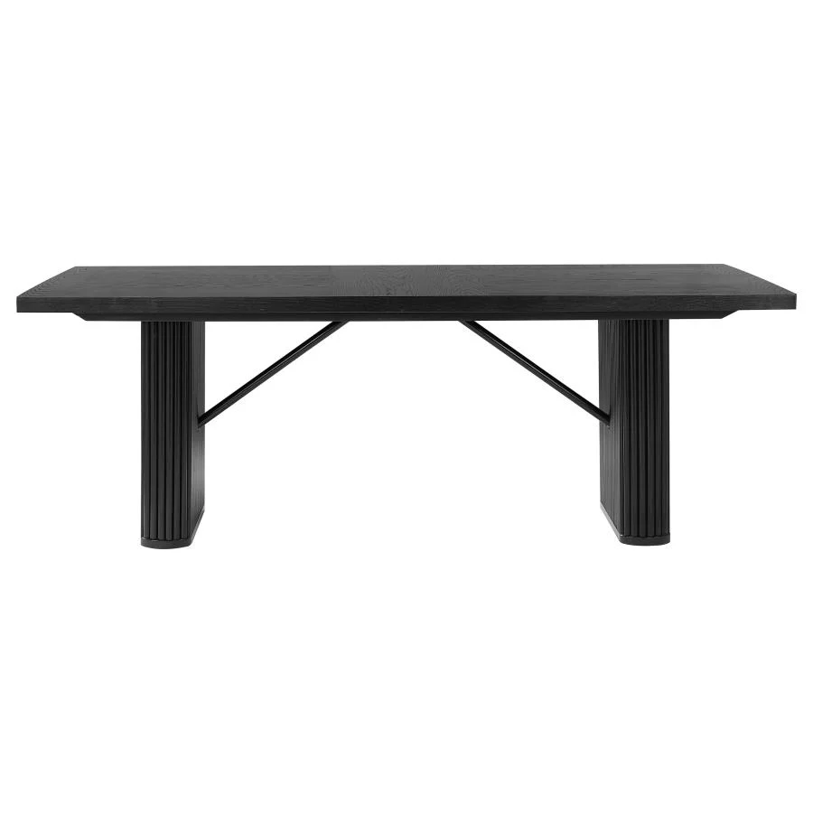 Catherine - Rectangular Wood Dining Table - Black - Image 3