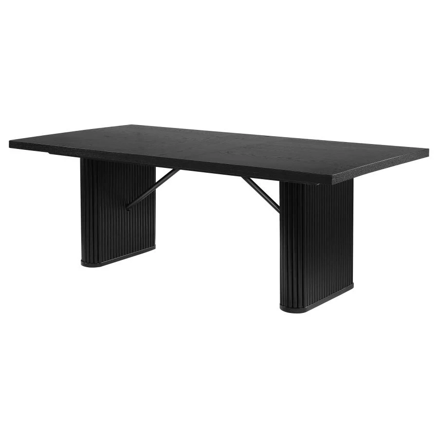 Catherine - Rectangular Wood Dining Table - Black - Image 4