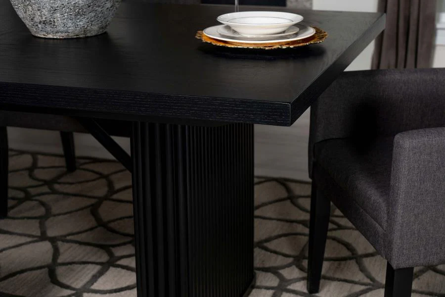 Catherine - Rectangular Wood Dining Table - Black - Image 8