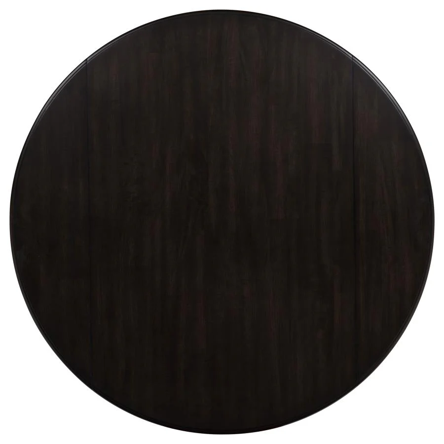 Catley - 5 Piece Round Drop Leaf Dining Table Set - Dark Coffee - Image 8