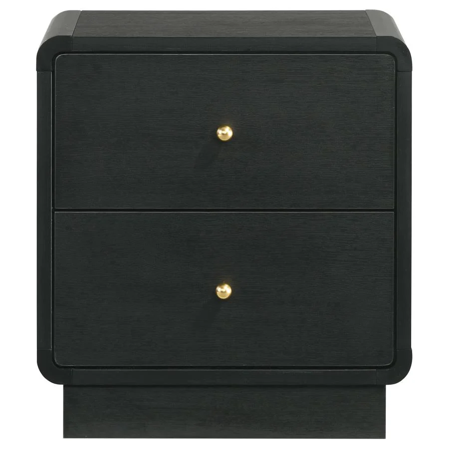 Cavelle - 2-Drawer Nightstand Bedside Table - Black - Image 3