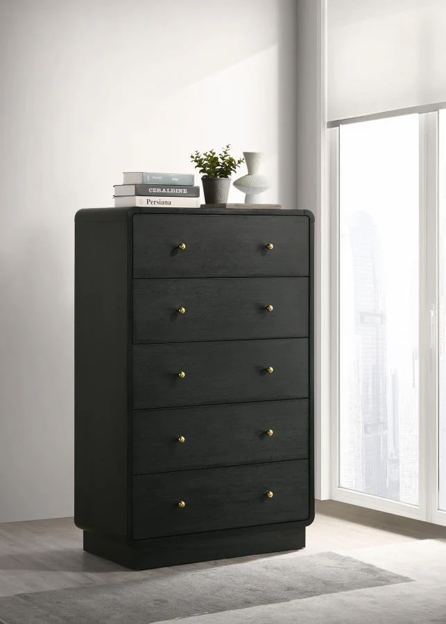 Cavelle - 5-Drawer Chest Of Drawers - Black - Image 2