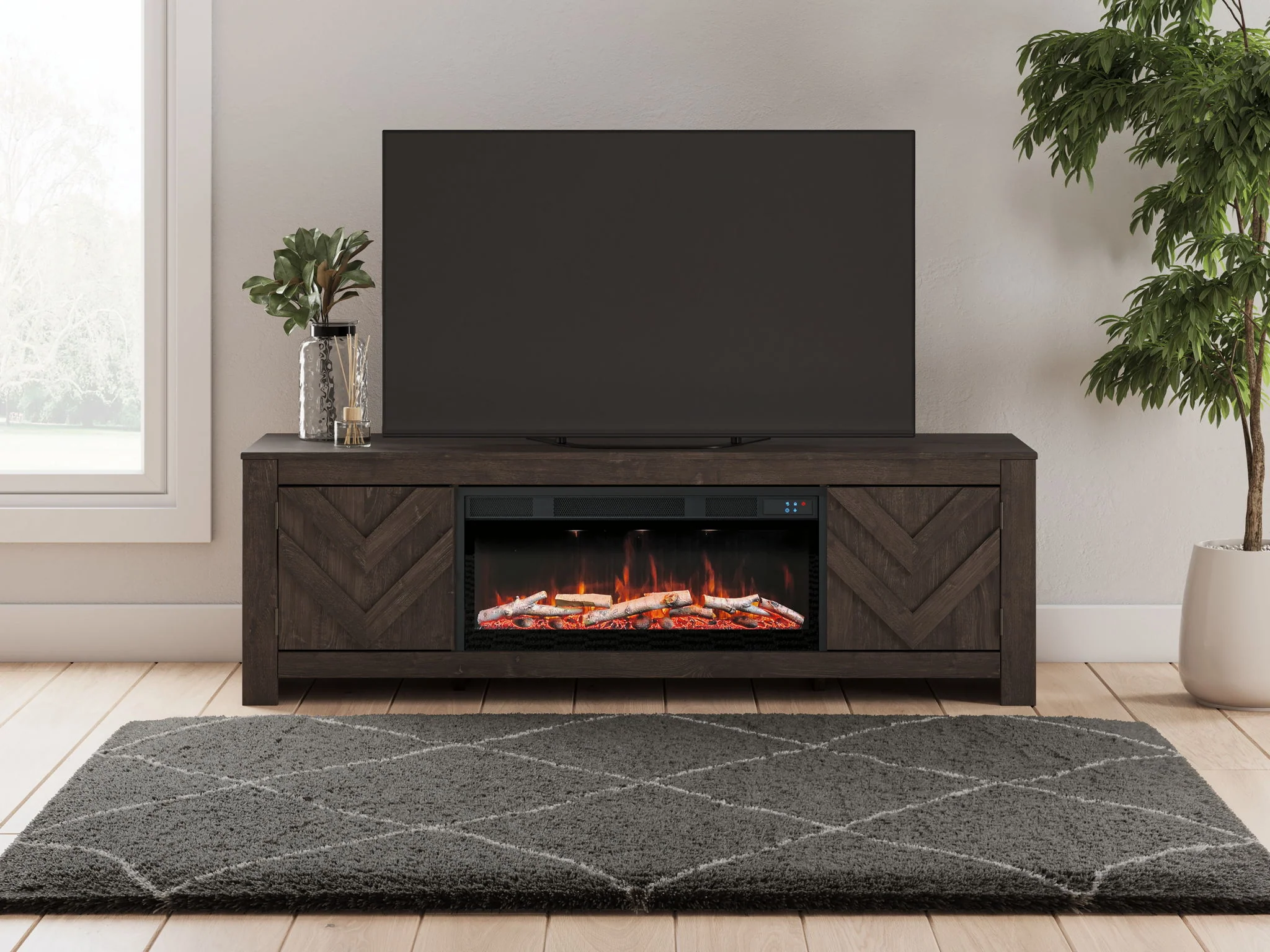 Cayboni - LG TV Stand With Fireplace Option - Image 40