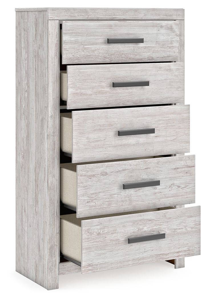 Cayboni - Five Drawer Chest - Whitewash - Image 11