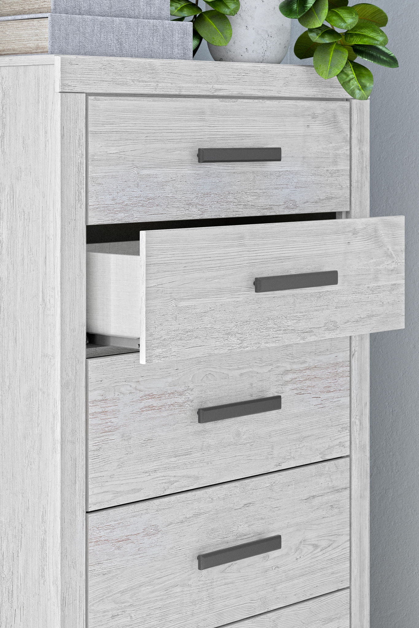 Cayboni - Five Drawer Chest - Whitewash - Image 7