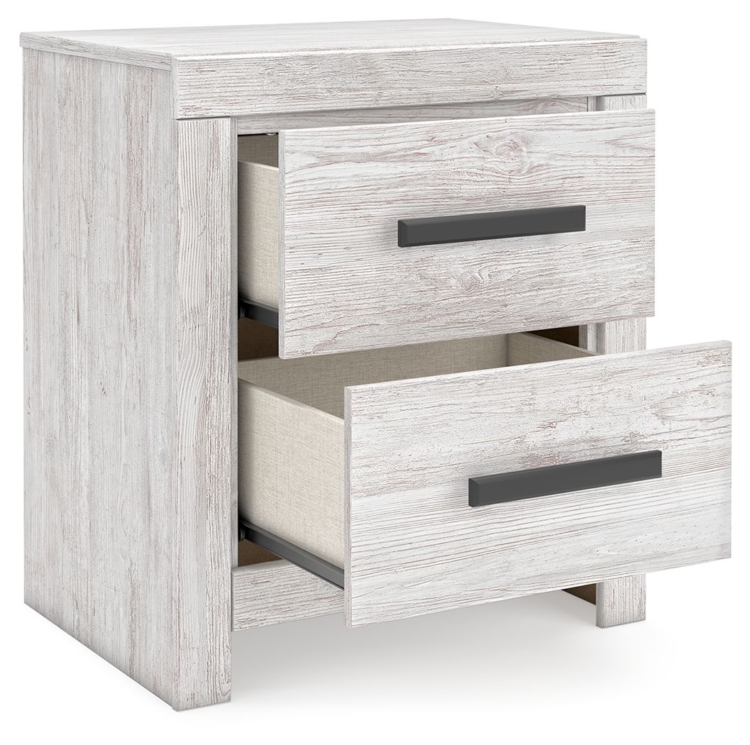 Cayboni - Two Drawer Night Stand - Whitewash - Image 8