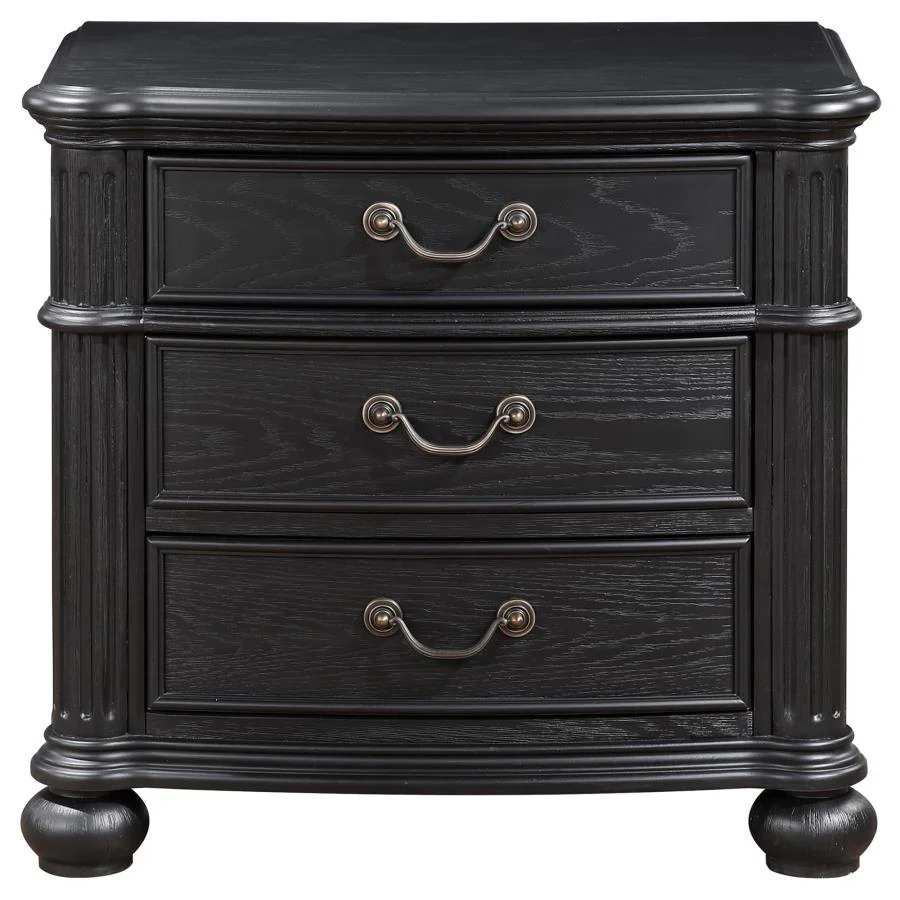 Celina 3-drawer Nightstand Black - Image 2