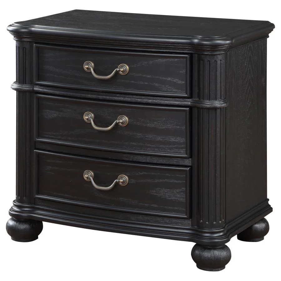 Celina 3-drawer Nightstand Black - Image 3