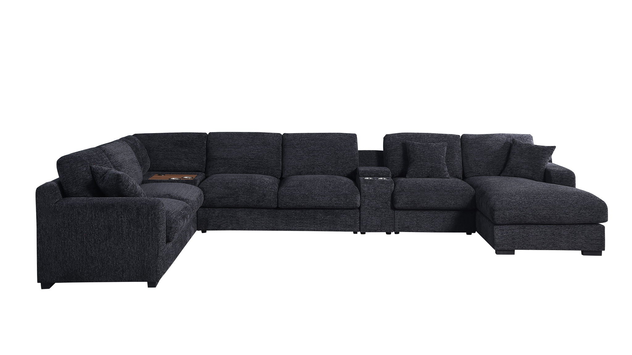 Celine - Fabric Corner Sectional Sofa With Right-Facing Chaise, Cupholders, And Charging Ports - Image 11
