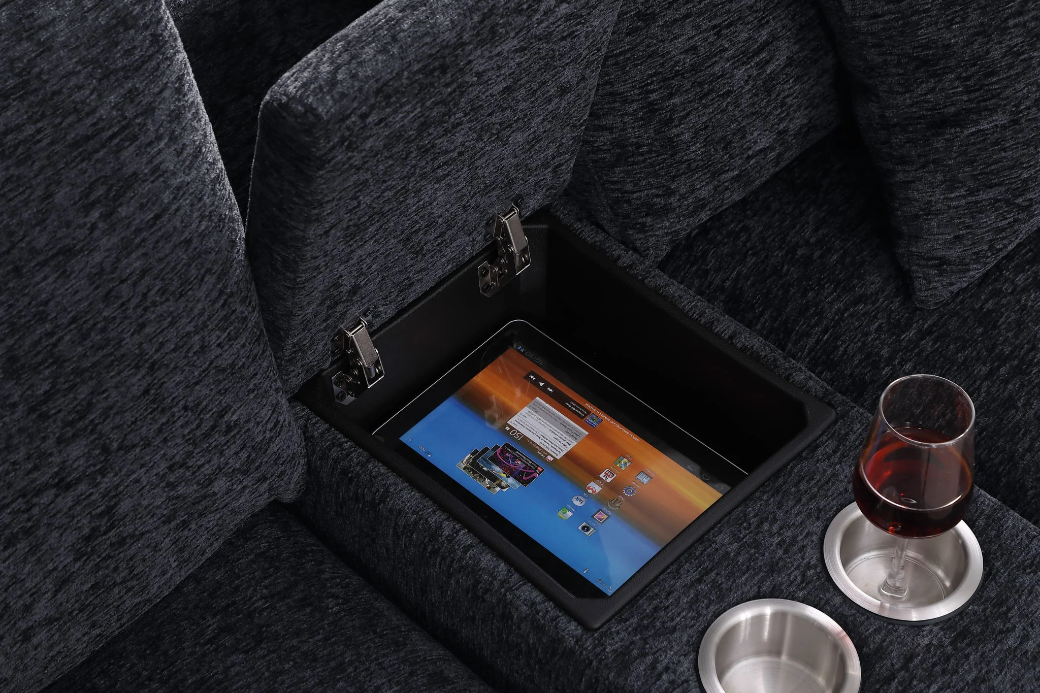Celine - Fabric Corner Sectional Sofa With Right-Facing Chaise, Cupholders, And Charging Ports - Image 21