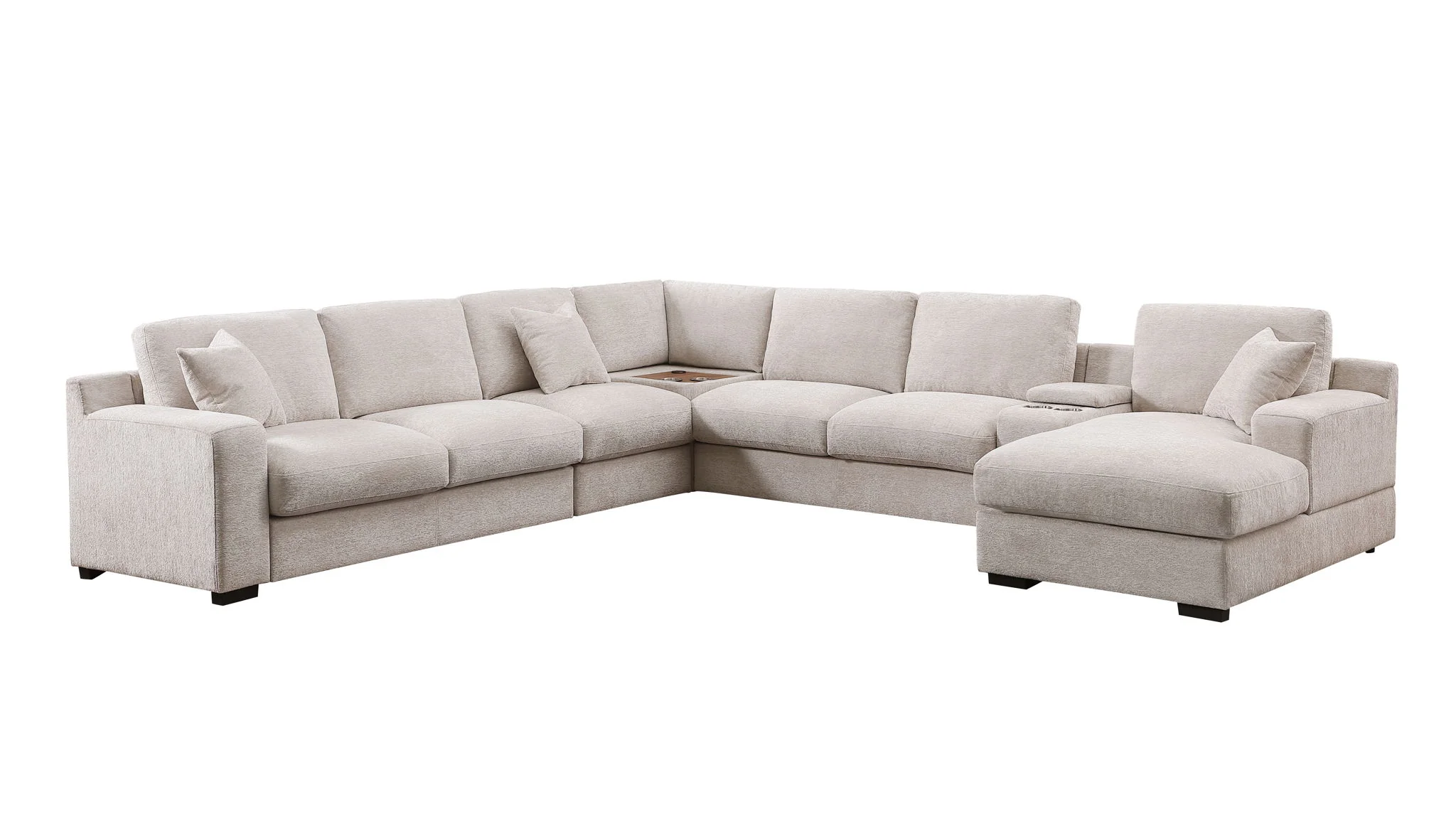 Celine - Fabric Corner Sectional Sofa With Right-Facing Chaise, Cupholders, And Charging Ports - Image 29