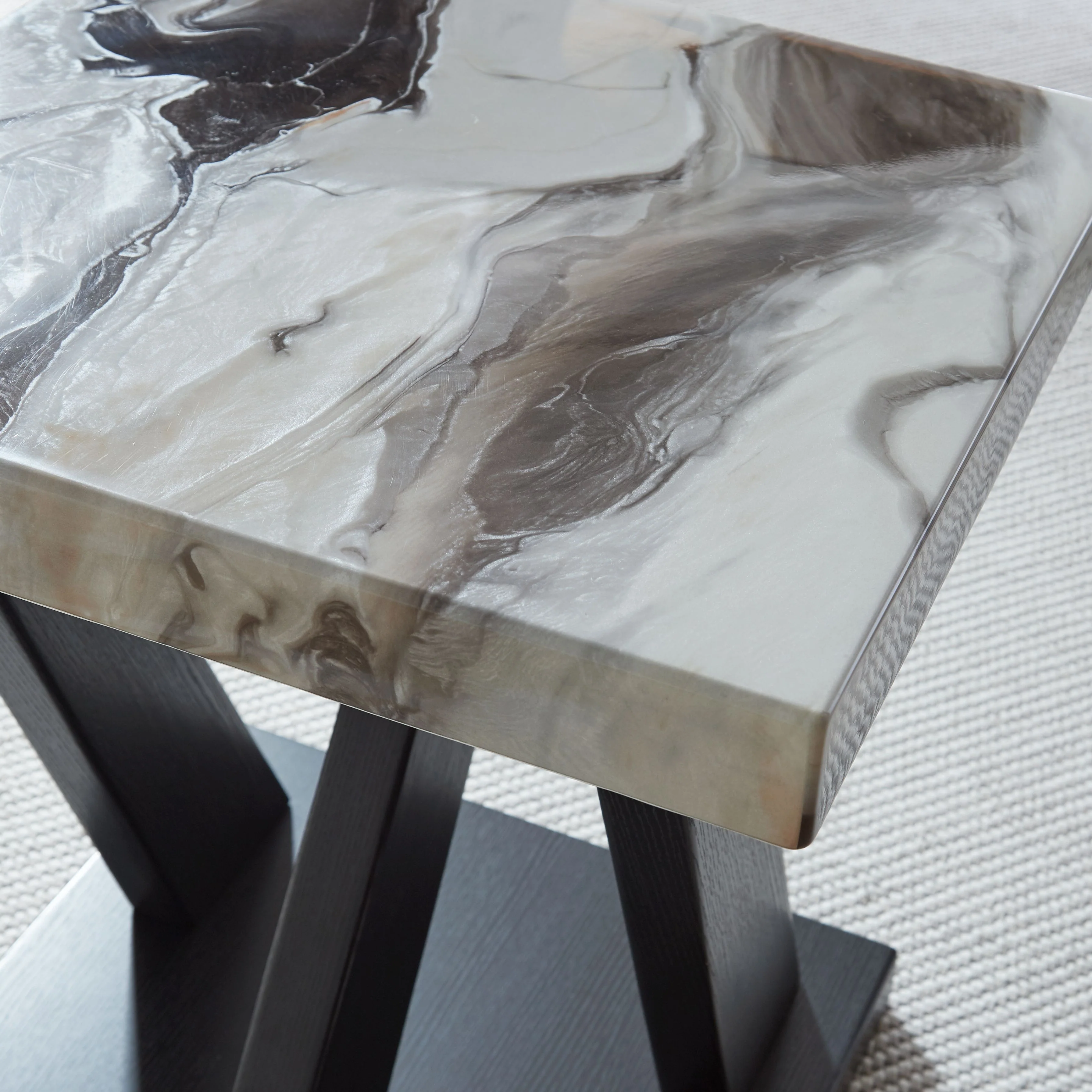 Cendill - Occasional Table Set (Set of 3) - Dark Brown / White / Black - Image 7